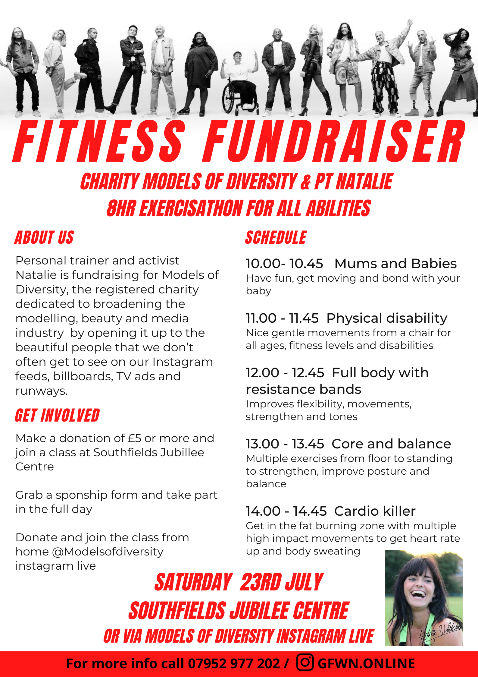 Fitness Fundraiser with MoD and Natalie Whitehead